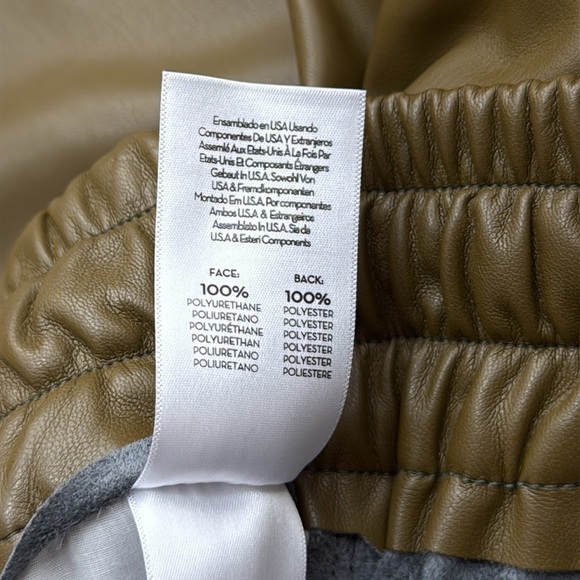 MOTHER The Rambler Lounger Ankle Faux Leather Lined Fig Green Pants Size Medium - Picture 11 of 14